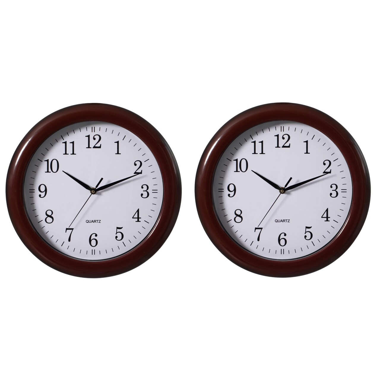 13.75 Inch Plastic Round Battery Operated Simple Modern Wall Clock - Office, ClassRoom, Livingroom, Dining Room, Bedroom and Kitchen Wall Decor